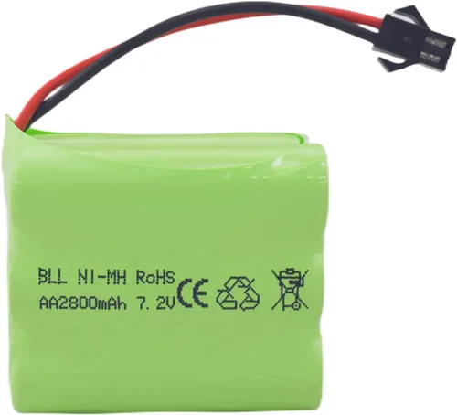 Vista 8 de Paquete de 2 baterías AA de 7.2 V 2800 mAh RC con enchufe SM-2P con cable de carga USB para tanques de juguete, departamento de ingeniería de cama