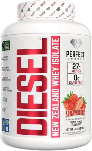 Vista 12 de PERFECT SPORTS Diesel 100% aislado de proteína de suero de Nueva Zelanda Endulzado con stevia, sin ingredientes artificiales, apto para dieta keto
