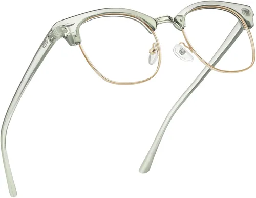 Vista 34 de Blue Light Blocking Glasses Anti Eyestrain Computer Gaming Glasses Vintage Half Frame UV Clear Lens for Women Men