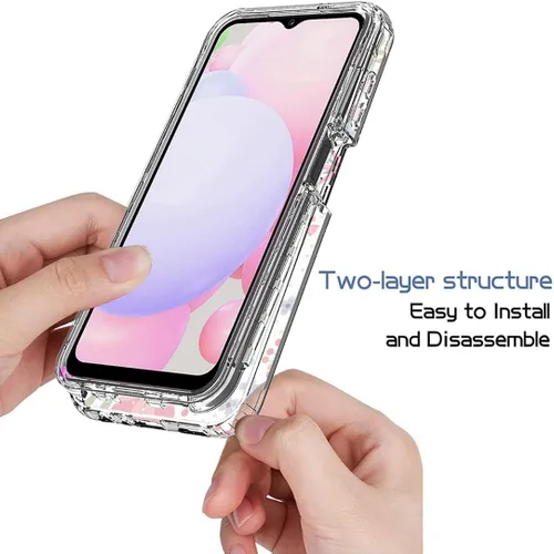 Vista 4 de Funda para Galaxy A13 4G/A13 LTE 4G SM-A135F con protector de pantalla de vidrio templado, suave 360 cuerpo completo, a prueba de golpes
