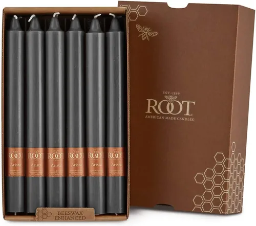 Vista 30 de Root Candles Arista Timberline - Velas para cena de 12 pulgadas, sin aroma, 12 unidades, color negro