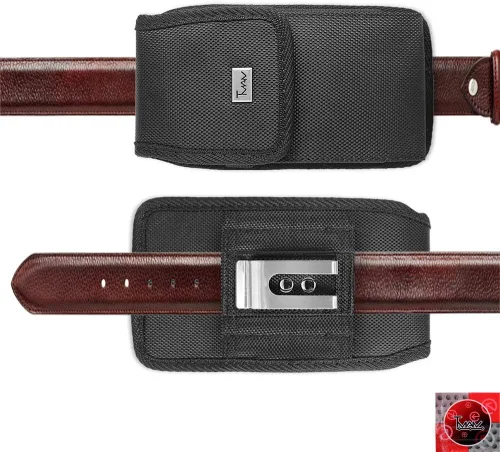 Vista 3 de Funda para Samsung Galaxy S10/S10 Plus; TMAN® - Funda de nailon resistente de lona resistente con clip de cinturón de metal para Samsung Galaxy