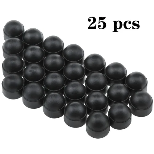 Vista 4 de AYLIFU 25 tapas protectoras de tuerca hexagonal de plástico negro M8; cubiertas hexagonales M8x13mm