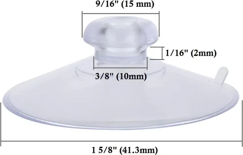Vista 2 de N'ice Packaging 3 piezas de nuestra ventosa fuerte de plástico transparente con gancho extraíble (1 5/8 pulgadas de diámetro)