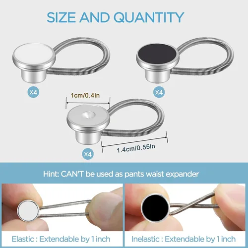 Vista 2 de 12 extensores de botón de cuello de camisa para camisas de vestir para hombres, extensor de botón de cuello cómodo, también funciona como extensores