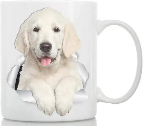 Vista 8 de Golden Retriever - Taza de café divertida de cerámica, regalo perfecto para amantes de los perros, taza de café Golden Retriever, gran cumpleaños