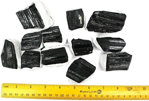 Vista 6 de JIC Gem Piedras grandes de cristales de turmalina negra de 2 libras, piezas grandes, rocas de turmalina negra, cristales curativos a granel