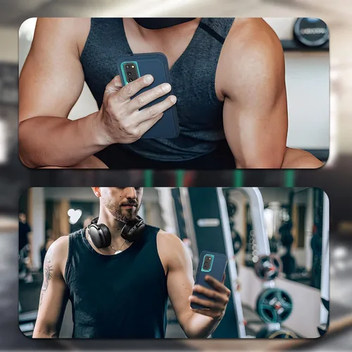 Vista 6 de Jshru Funda para Galaxy S20, funda de teléfono protectora resistente de grado militar, a prueba de golpes, a prueba de caídas/polvo, 3 capas, funda