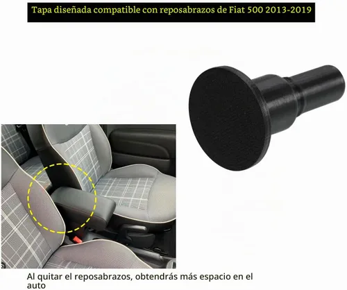 Vista 3 de Tapa de enchufe para reposabrazos compatible con Fiat 500 2013-2019 (individual)