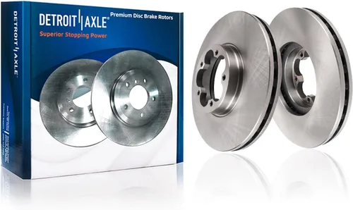 Vista 36 de Detroit Axle - Rotores perforados delanteros de 10.827 in + pinza de freno lateral del pasajero de repuesto para Toyota RAV4 Prius V Lexus HS250H