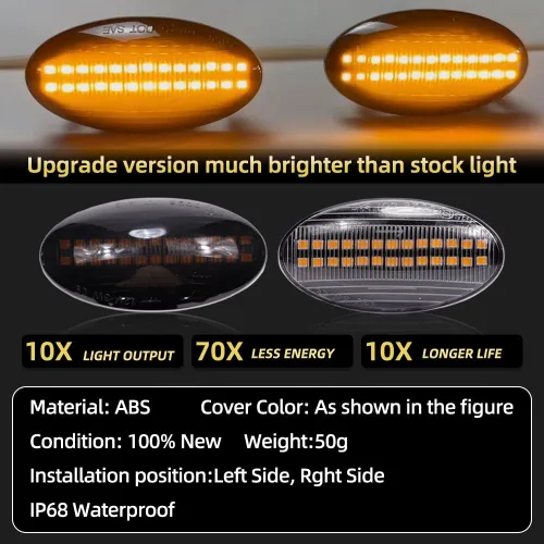 Vista 2 de Lámpara de señal de giro LED para guardabarros delantero compatible con Su-zu-ki G-rand Vitara Vtarai Jimny Swift SX4 S-Cross APV Arena XL7 Alto