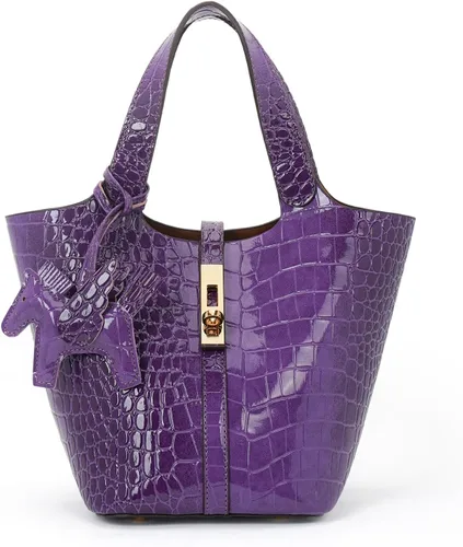 Vista 24 de Bolso de mano para mujer, de piel vegana, bolso de mano con asa superior, bolso de hombro con bolso pequeño desmontable
