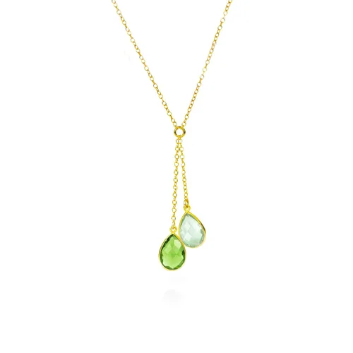 Vista 5 de Custom Mother's Day Gift for Mom Necklace, Any Number of Birthstones Lariat Style Birthstone Necklace, Family Necklace, Dual Birthstone Necklace