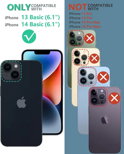 Vista 9 de FNTCASE Funda para iPhone 14/13: con funda de clip para cinturón y soporte, cubierta de protección de grado militar resistente a prueba de golpes