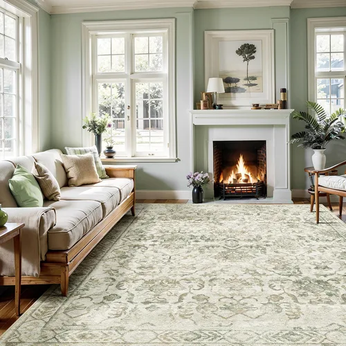Vista 33 de Alfombra de área pequeña de 2 x 3 pulgadas, color beige, para entrada, baño, cocina, antideslizante, de pelo bajo, lavable, moderna alfombra bohemia