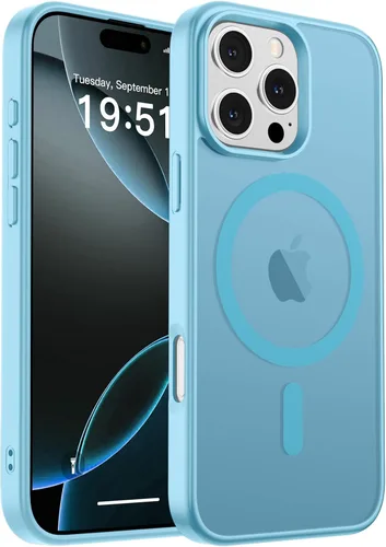 Vista 41 de zapica Funda magnética para iPhone Air, con protector de pantalla de vidrio templado, compatible con MagSafe, translúcida mate, a prueba de golpes