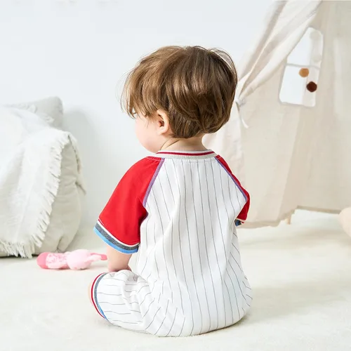 Vista 3 de pureborn Mameluco de una sola pieza para bebés, niños y niñas, ropa de verano de 0 a 24 meses