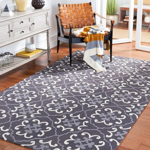 Vista 17 de SAFAVIEH Four Seasons Collection FRS234A - Alfombra de pasillo floral con gancho a mano, 2 pies 3 pulgadas x 8 pies, color azul/marfil