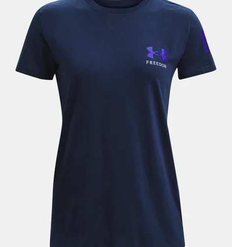 Vista 5 de Under Armour Nueva camiseta Freedom Banner para mujer, Azul cobalto