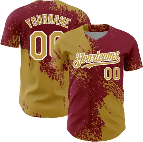 Vista 8 de Camiseta de béisbol personalizada con patrón de cepillo de béisbol, camisas de béisbol personalizadas, uniforme deportivo, número de nombre cosido