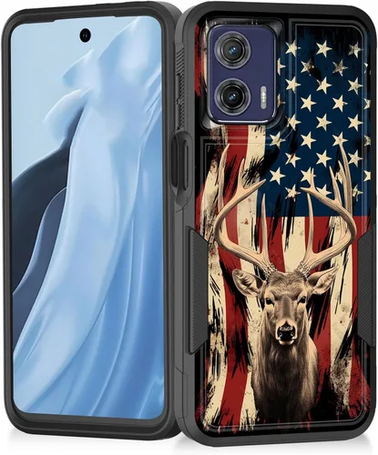 Vista 158 de Funda para Moto G Play 4G 2024, resistente de doble capa híbrida de policarbonato duro, goma suave, a prueba de golpes, funda protectora resistente