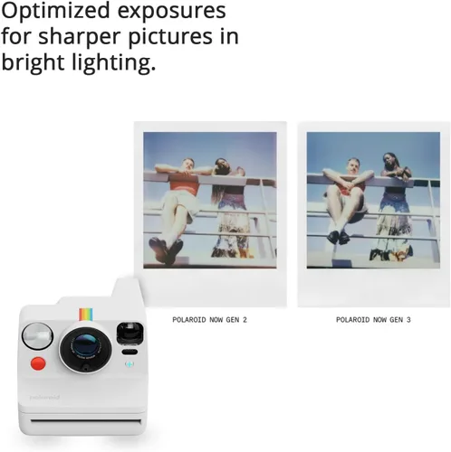 Vista 3 de Polaroid Now Plus Gen 3 Instant Bundle Plus Color I Type (blanco, 3 artículos) Two-Lens Autofocus for Sharper Images, App-Connected Creative