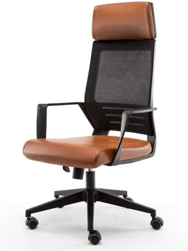 Vista 4 de Silla de oficina ajustable ejecutiva, silla ergonómica para computadora, respaldo ergonómico, silla giratoria (D)