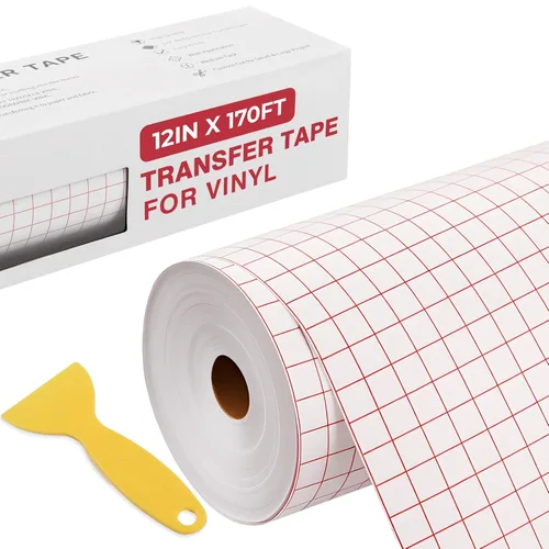 Vista 7 de YRYM HT Cinta de transferencia para vinilo, rollo de 9.5 pulgadas x 20 pies Compatible con Cricut Joy Xtra, fácil transferencia para proyectos