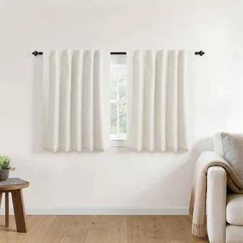 Vista 41 de KOUFALL - Cortinas de medio estilo francés de lino para ventana, juego de 2 cortinas cortas de 40 pulgadas de longitud, para privacidad, cortinas