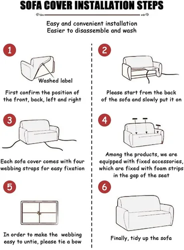 Vista 5 de Shukii Funda elástica para sofás, fundas de sofá ajustadas para sillón, protector de muebles de tela estampada con 1 funda de almohada
