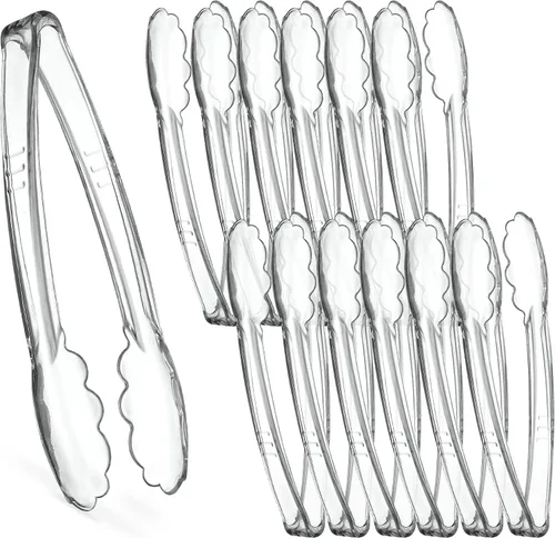 Vista 10 de Plasticpro Juego Combinado de Pinzas para Servir Negras Reutilizables de Servicio Pesado - 4 Piezas (7.5'', 9'', 12'') para Cocina, Barbacoa