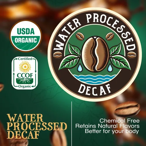 Vista 5 de The Bean Organic Coffee Company - Grano Aloha DECAF procesado con agua (avellana hawaiana), tostado medio, café molido, bolsa de 16 onzas, Café