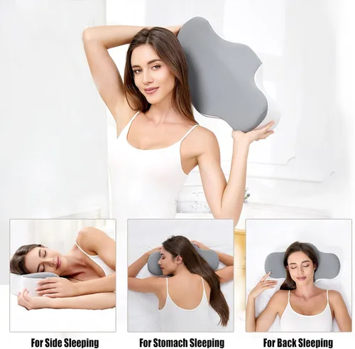 Vista 4 de Bespilow Almohada de viaje para dormir, almohada de soporte cervical para el cuello para aliviar el dolor de cuello, almohada de espuma