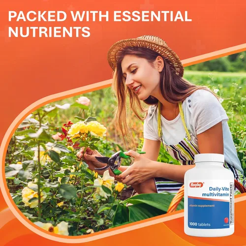 Vista 5 de Rugby Daily-Vite - Tabletas multivitamínicas, suplemento dietético sin gluten para adultos, apoya la salud general, sin sabores artificiales, 1000