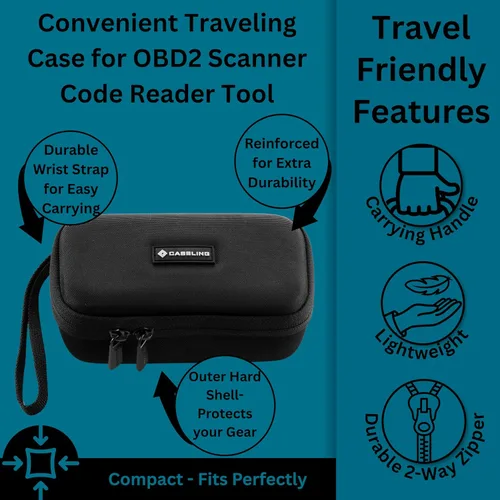 Vista 3 de Estuche rígido Caseling - Estuche de 16.5 cm de EVA multiusos para aparatos electrónicos de viaje - se ajusta al lector de códigos de Autel AutoLink