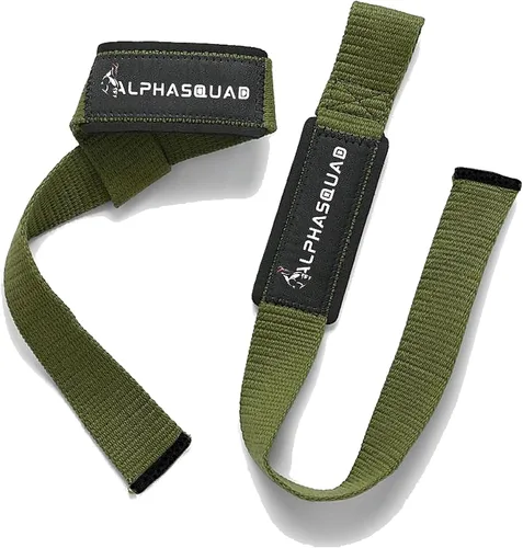 Vista 10 de ALPHASQUAD Correas de levantamiento para levantamiento de pesas – Correas de muñeca resistentes para levantamiento de pesas con envolturas de Negro