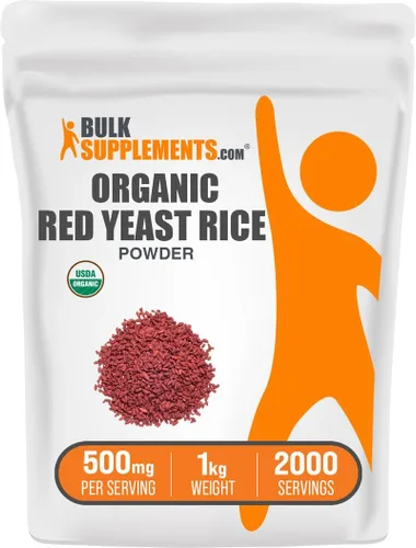Vista 6 de BulkSupplements. com Polvo de arroz orgánico de levadura roja, suplemento de arroz de levadura roja, para la salud del corazón, apto para veganos