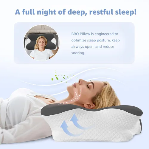 Vista 9 de Almohada cervical para aliviar el dolor de cuello, almohada ergonómica de espuma viscoelástica con 2 fundas de almohada, soporte ortopédico