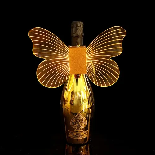 Vista 7 de Luces nocturnas de mariposa LED estroboscópica, bastón estroboscópico champán, luz de destello de luz de servicio para botella de servicio para bar