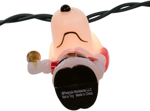 Vista 9 de Peanuts Kurt Adler UL 10-luz Juego de luces Snoopy con traje de Santa