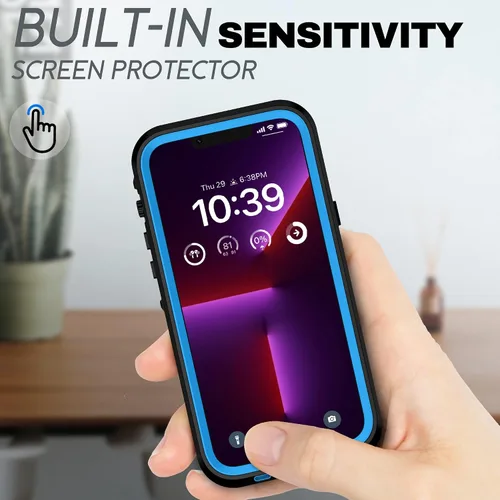 Vista 7 de BEASTEK Funda impermeable para iPhone 13 Pro, serie TRE, a prueba de golpes, a prueba de polvo, IP68, con protector de pantalla integrado, cubierta