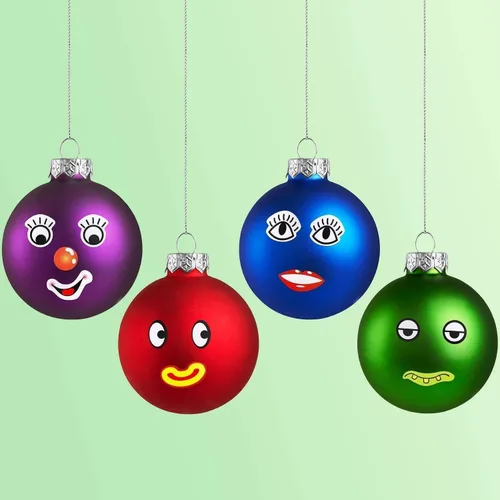 Vista 4 de Pegatinas autoadhesivas de dibujos animados para ojos, nariz y 3 rollos