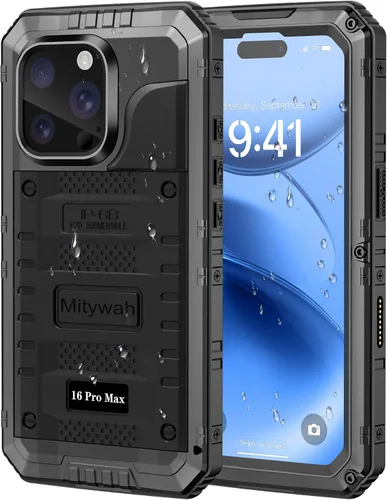 Vista 86 de Mitywah Funda impermeable para iPhone 7/iPhone 8 / iPhone SE 2020, funda de metal resistente de grado militar, protección de cuerpo completo