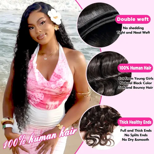 Vista 2 de Paquetes de Cabello Humano de Ondas Profundas （12 14 16 ）12A 100% Sin Procesar Cabello Humano Virgen Brasileño Profundo Rizado Tejido de Cabello