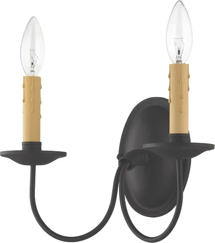 Vista 2 de Livex Lighting 4452-04 Heritage 2 Aplique de pared negro claro