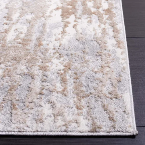 Vista 4 de SAFAVIEH Lagoon Collection - Alfombra de pasillo, 2 pies 2 pulgadas x 8 pies, beige y gris, diseño abstracto moderno, no desprende pelusa y de fácil