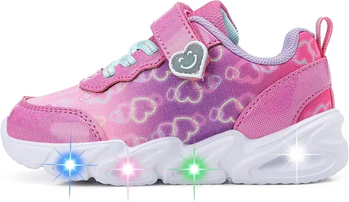 Vista 4 de Zapatos con luz LED para niños pequeños, ligeros, transpirables, correa ajustable para niños pequeños