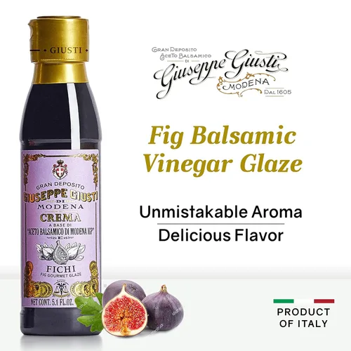 Vista 3 de Giuseppe Giusti Fig Balsamic Glaze Reducción de vinagre balsámico de Módena IGP – Esmalte de vinagre balsámico con sabor a higo natural hecho