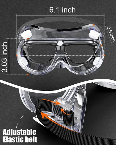 Vista 7 de Gafas de seguridad antivaho con ventilación indirecta para laboratorio sobre lentes