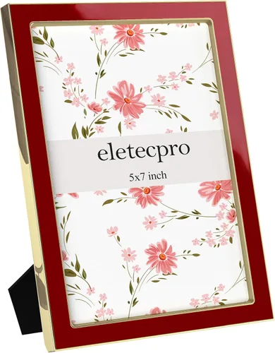 Vista 46 de eletecpro 4x6 Enamel Picture Frame with Real Glass Cover, Pink, 1-Pack Rosa con oro